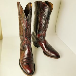 Lucchese Gavin Western Cowboy Boots Men's Black Cherry Size 8 D Handmade…